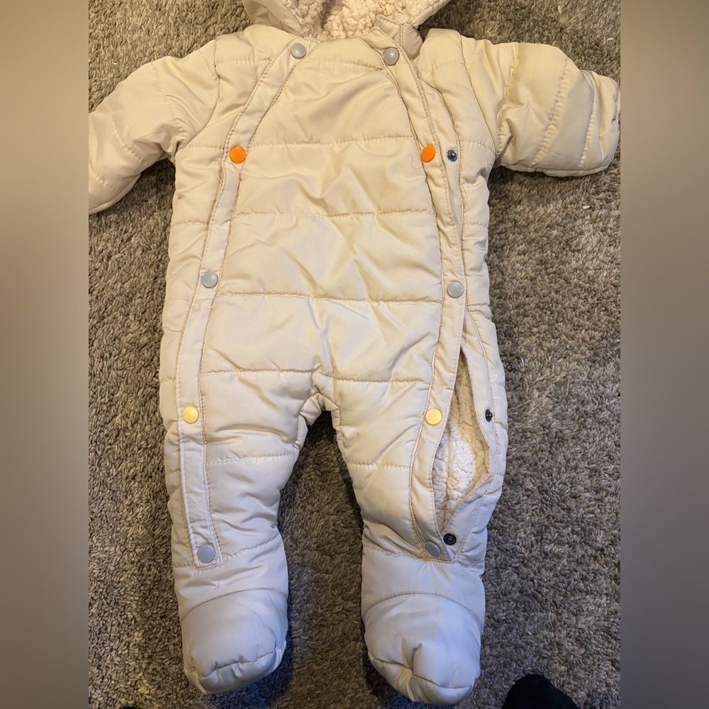 Weatherproof Ivory Quilted Kids Footie - Picture 5 of 5